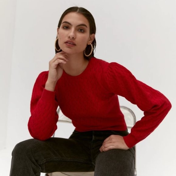 Musier Paris Sofia Red Knit Sweater 36/S - Picture 1 of 2